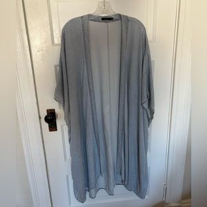 Aritzia Talula Long Kimono Style Duster Pale Blue Denim